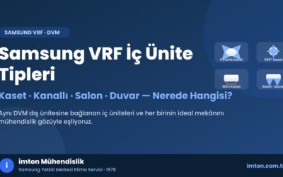 Samsung VRF İç Ünite Tipleri: Kaset, Kanallı, Salon, Duvar — Nerede Hangisi?