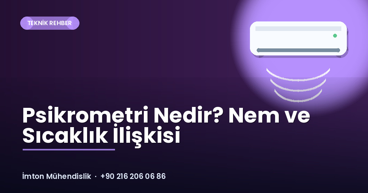 Psikrometri Nedir? Nem ve Sıcaklık İlişkisi Psikrometri Nedir? Nem ve Sıcaklık İlişkisi